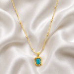 Blue Beaded Turquoise Stainless steel Pendant