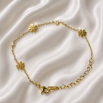 Daisy Crystal Charm Stainless steel Bracelet