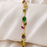 Tulip Dark Gemstone Stainless steel Bracelet