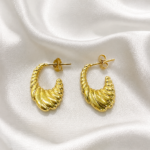 Riva Twisted Hoop Stud Stainless steel Earrings