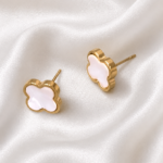 Four-Petal Gold Stud Stainless steel Earrings