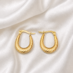 Twisted Teardrop Stainless Steel Hoop Earrings